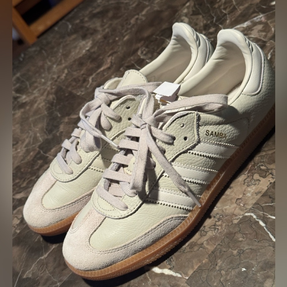 Adidas Samba Sneakers in Light Tan and Beige